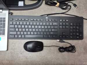 HP ProBook laptop plus keyboard, monitor, mouse and cables - 3