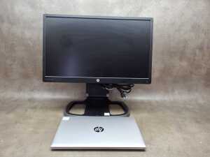 HP ProBook laptop plus keyboard, monitor, mouse and cables - 4