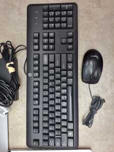 HP ProBook laptop plus keyboard, monitor, mouse and cables - 3