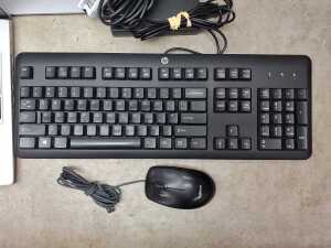 HP ProBook laptop plus keyboard, monitor, mouse and cables - 4