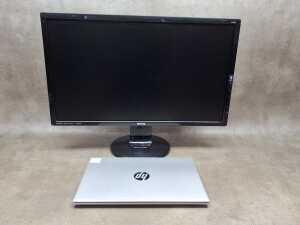 HP ProBook laptop plus keyboard, monitor, mouse and cables - 4