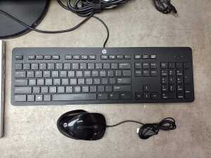 HP ProBook laptop plus keyboard, monitor, mouse and cables - 3
