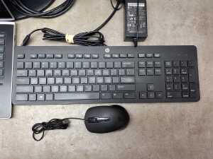 HP ProBook laptop plus keyboard, LG monitor, mouse and cables - 3