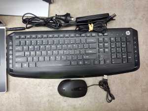 HP ProBook laptop plus keyboard, monitor, mouse and cables - 3