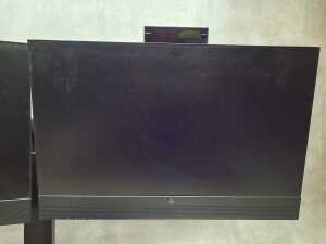 A pair of HP E24 monitors with built in pop up cameras, on stand - 3