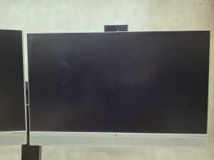 A pair of HP E24 monitors with built in pop up cameras, on stand - 3