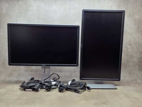 A pair of Dell LCD monitors