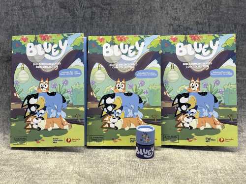 Three Bluey uncirculated coin sets