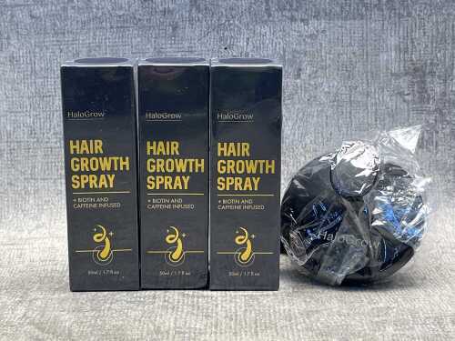 Group of HaloGrow hair growth products