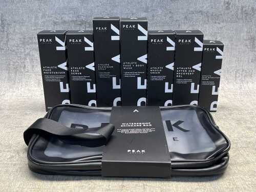 Group of Peak Active skincare products