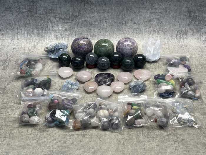 Group of crystals & gemstones
