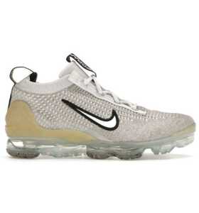 Nike Air VaporMax 2021 Flyknit 'White Metallic Silver', Kids US 6Y*