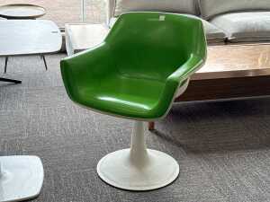 Pair of Sebel green vinyl chairs with Italian dining table - 3