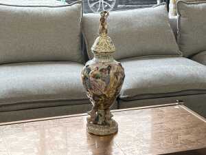 Capodimonte hand painted ceramic urn
