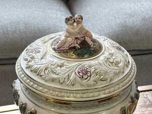 Capodimonte ceramic lidded centrepiece bowl - 2