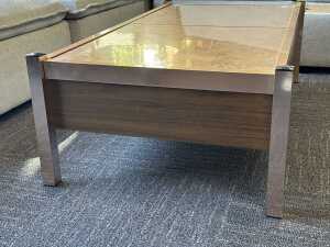 1970s anodised copper coffee table with wine rack - 3