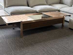 1970s anodised copper coffee table with wine rack - 4
