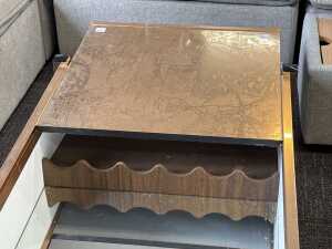 1970s anodised copper coffee table with wine rack - 5