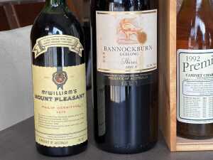 Six bottles of assorted wines and beer including The Premier's 1992 chardonnay and cabernet shiraz in presentation box - 2
