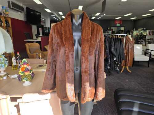 Brown mink fur jacket