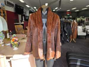 Brown mink fur jacket