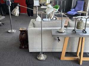 Pair of chrome adjustable lamps