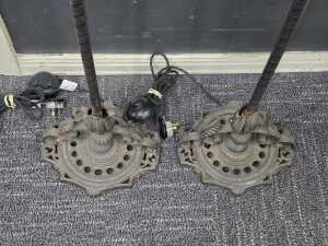Pair of decorative wrought iron floor lamps - 4