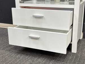 White metal and glass display cabinet - 4