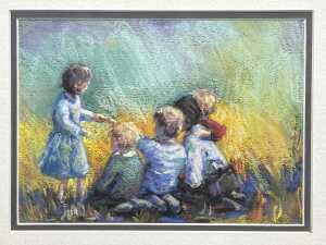 Christine Cafarella-Pearce (1952- ), two childhood-themed pastel drawings on paper - 3