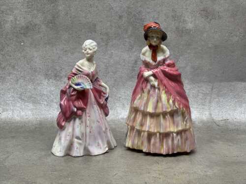 Two Royal Doulton porcelain lady figures