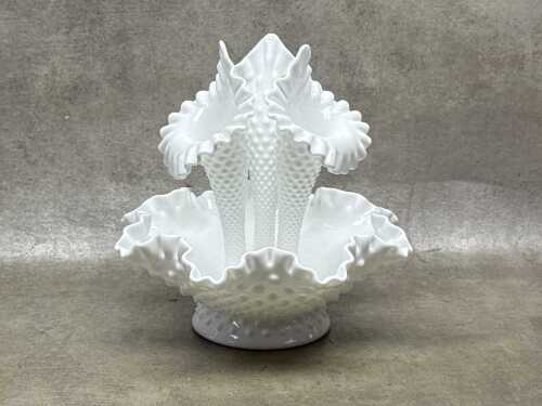Fenton milk glass epergne.