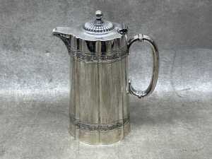 Victorian silver plated tea service including teapot, hot water pot, sugar bowl and creamer - 4