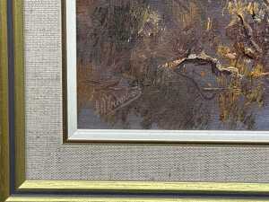 E.A. Trembath, Eildon Weir. Oil painting on board - 3