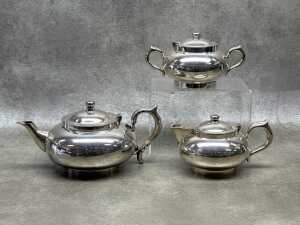 Challenge silver plated three piece tea service