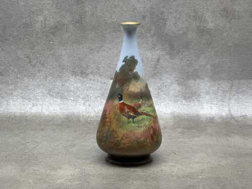 Antique porcelain vase hand painted by G. Sergeant