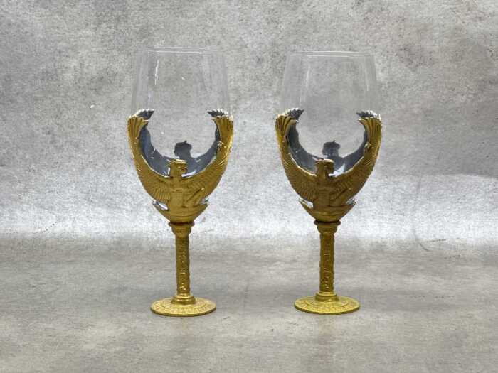 Two Myths and Legends: Egyptian Goddess Isis Wine Goblets