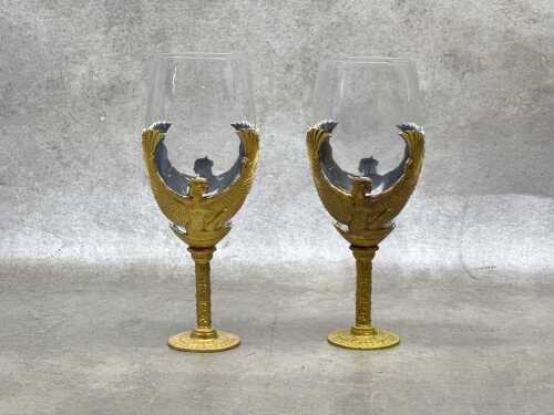 Two Myths and Legends: Egyptian Goddess Isis Wine Goblets