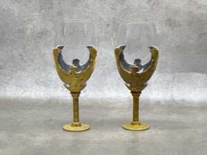 Two Myths and Legends: Egyptian Goddess Isis Wine Goblets