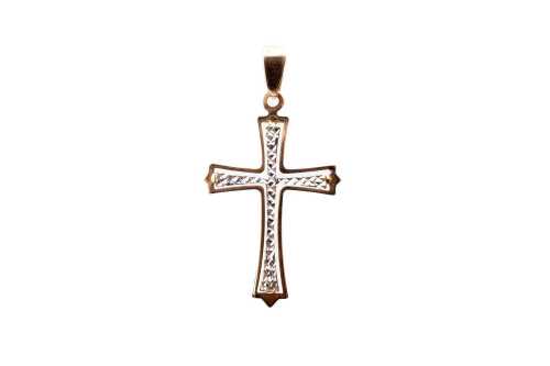 A cross in 18 carat yellow gold