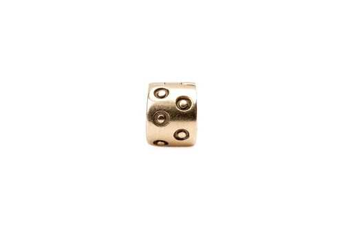 A retired Pandora seeing spots charm in 14 carat yellow gold