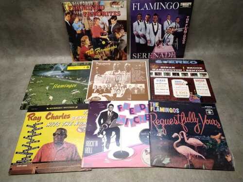 Eight Doo Wop, RnB and Rock 'n' Roll vinyl records, including U.S. pressings
