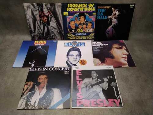 Eight Elvis Presley vinyl records