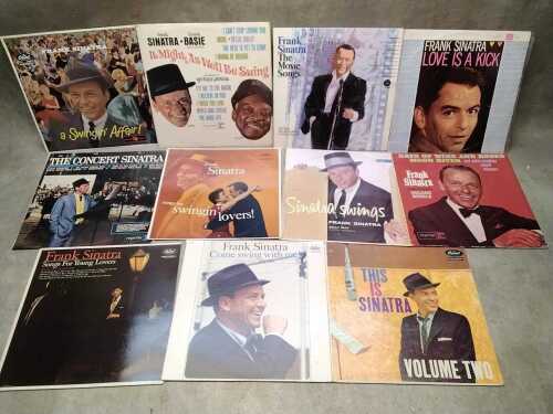 Eleven Frank Sinatra vinyl records
