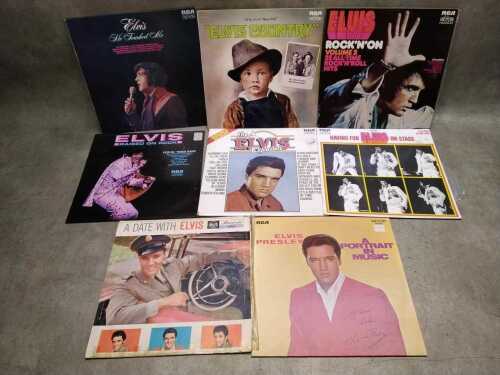 Eight Elvis Presley vinyl records