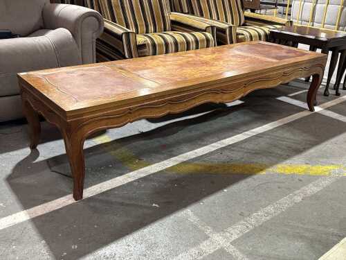 Burl veneer coffee table