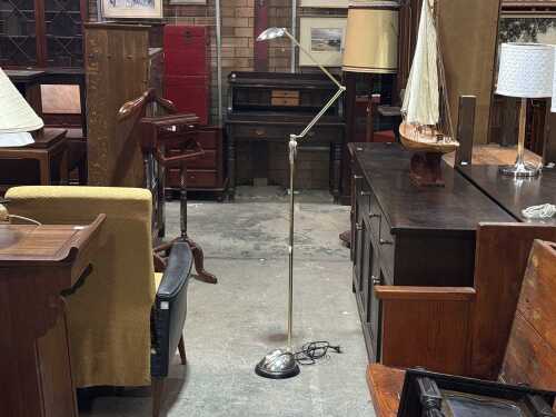 Adjustable chrome floor lamp