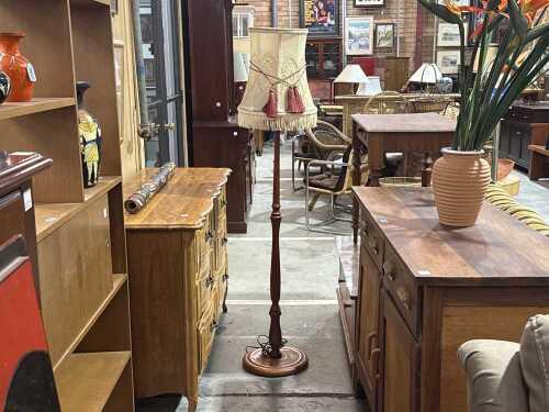Vintage timber standard lamp