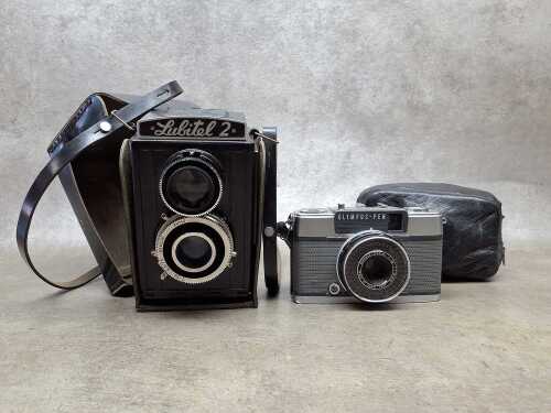 Olympus and Lomo vintage film cameras
