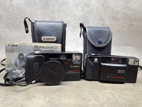 Two point and shoot film cameras