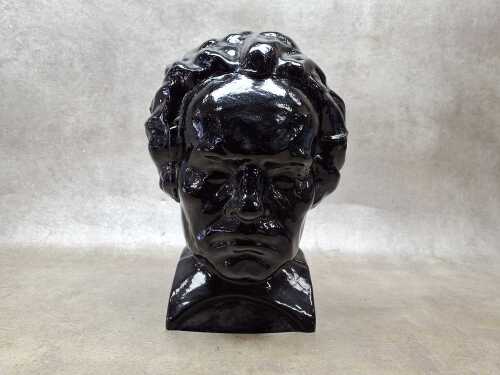 Black glass Ludwig van Beethoven bust